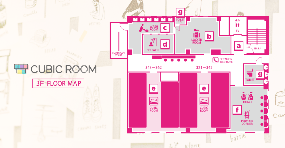 CUBIC ROOM 3F FLOOR MAP